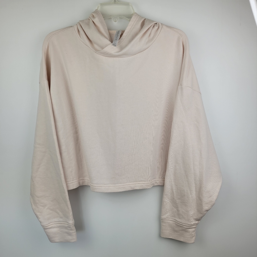 FABLETICS Cropped Hoodie Sweatshirt Lightweight Size M Blush Minimalist Casual